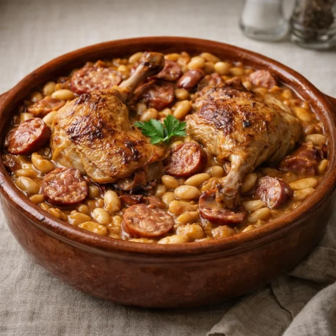 Recette cassoulet toulousain : haricots fondants au four
