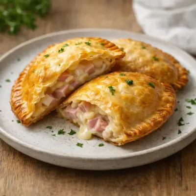 Chaussons feuilletés jambon fromage : croustillants