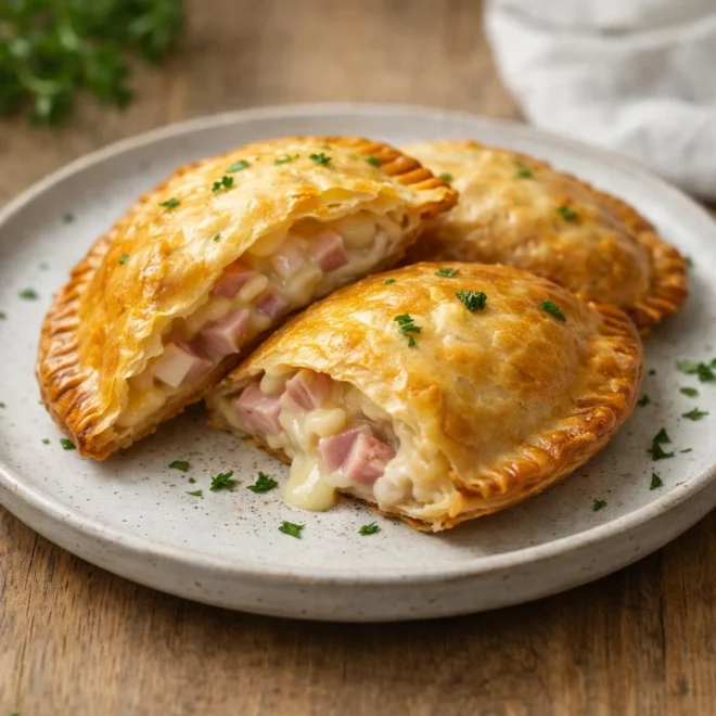 Chaussons feuilletés jambon fromage : croustillants