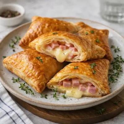 Chaussons jambon fromage feuilletés fondants
