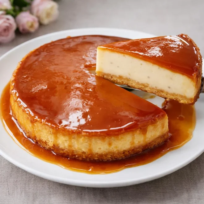 Cheesecake au caramel coulant : recette onctueuse