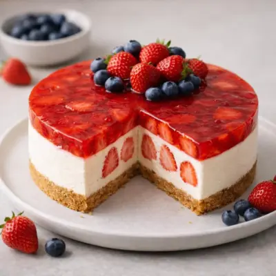Cheesecake aux fraises sans cuisson : léger et frais
