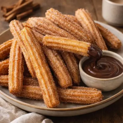 Recette de churros à la cannelle croustillants