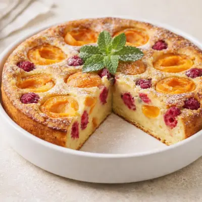 Clafoutis abricots framboises : moelleux au four