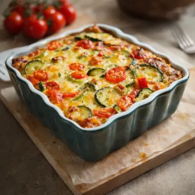 Clafoutis aux légumes d’été au four : moelleux & doré