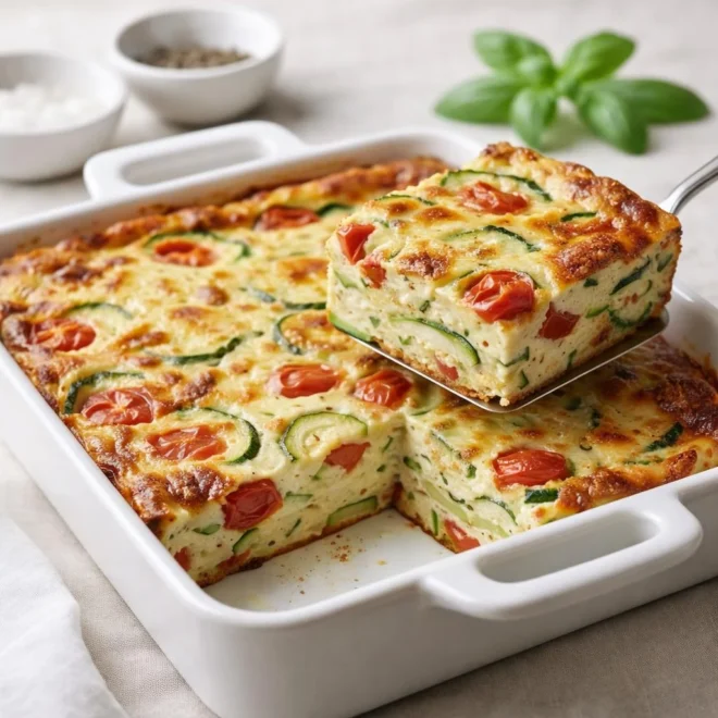 Clafoutis de courgettes et tomates cerises : moelleux
