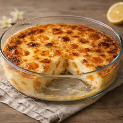 Clafoutis salé aux abricots & citron : flan moelleux doré