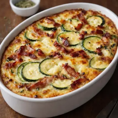Recette clafoutis salé courgettes lardons chèvre