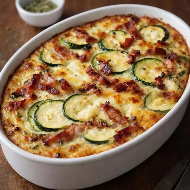 Recette clafoutis salé courgettes lardons chèvre