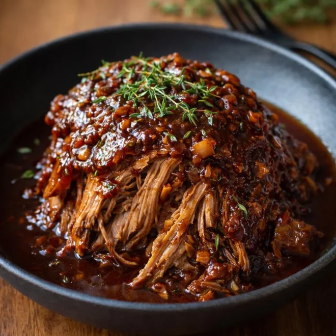 Cochon confit à la bière et au sirop d’érable