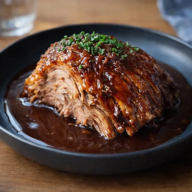 Cochon confit à la bière et sirop d’érable fondant