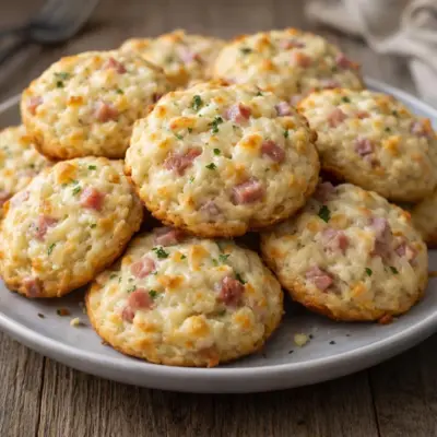 Recette cookies salés au jambon et fromage