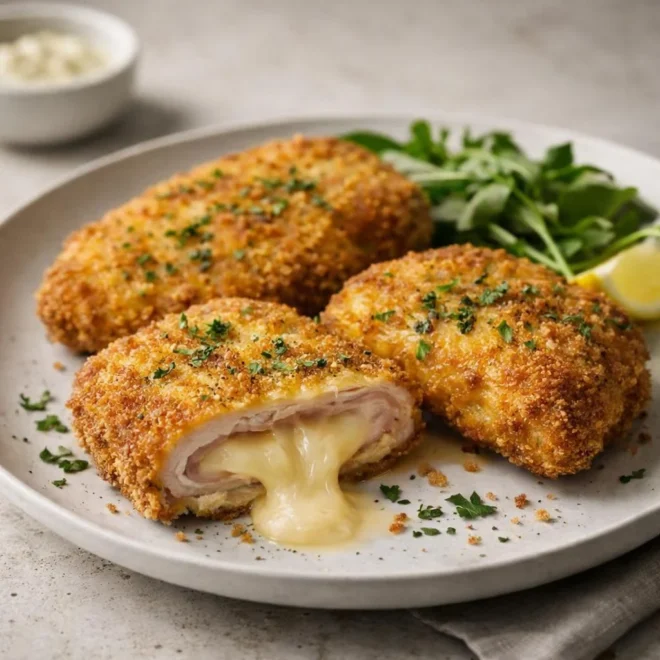cordon bleu maison poulet emmental : cœur fondant
