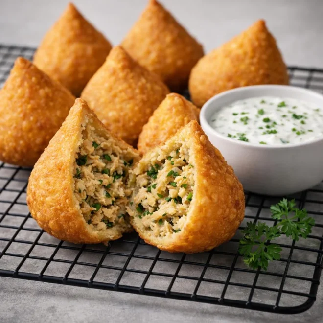 Cornets croustillants farcis au poulet (ail & citron)