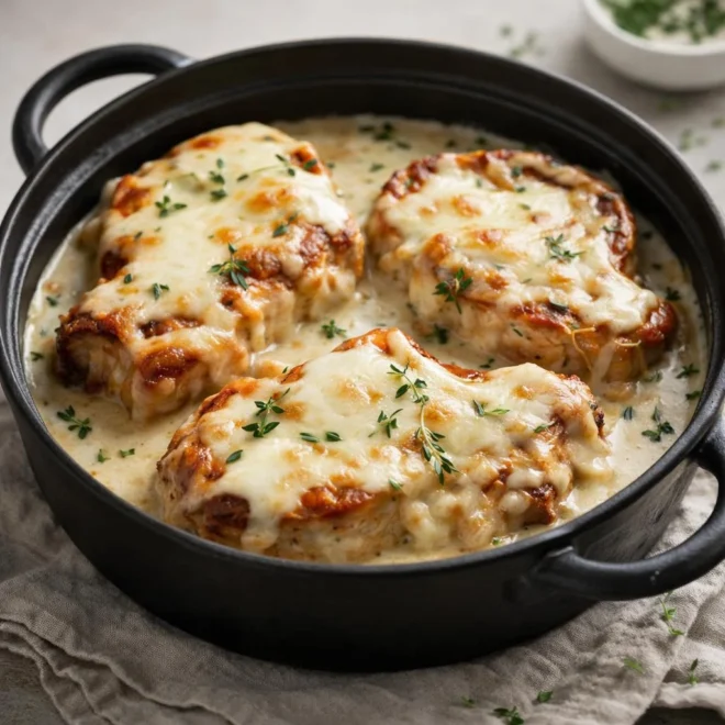 Côtelettes de porc sauce ranch & fromage fondu
