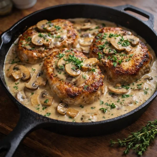 Recette côtelettes de porc ultra crémeuses ail & paprika
