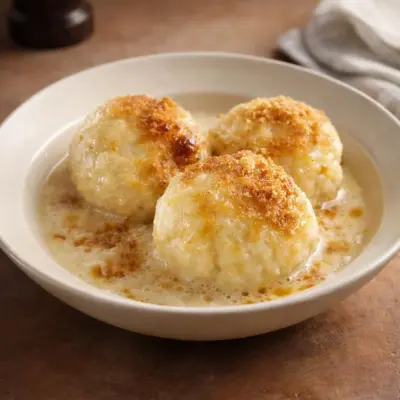 Recette couilles de Suisse : quenelles fromagées au gratin
