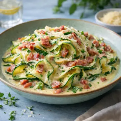 Recette courgettes façon carbonara Vache qui Rit