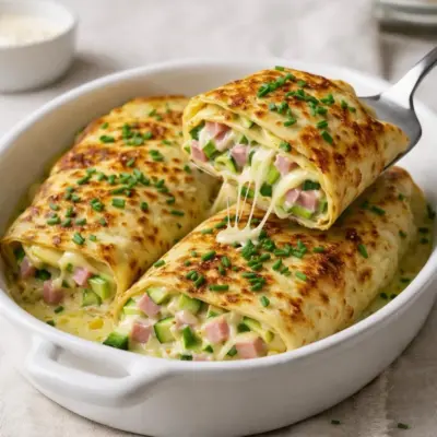 Crêpes farcies jambon gruyère courgettes