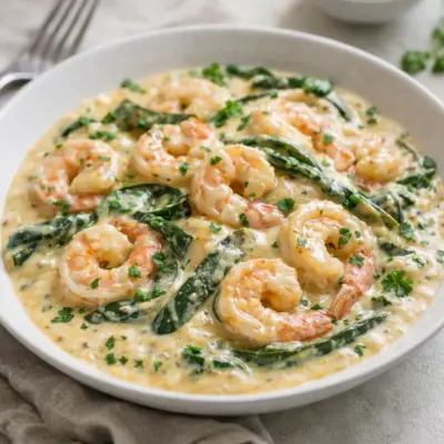 Crevettes aux piments poblano, sauce crémeuse fromage