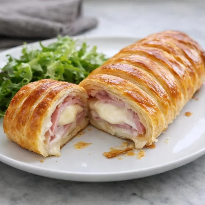 Croissant feuilleté au jambon et fromage : recette