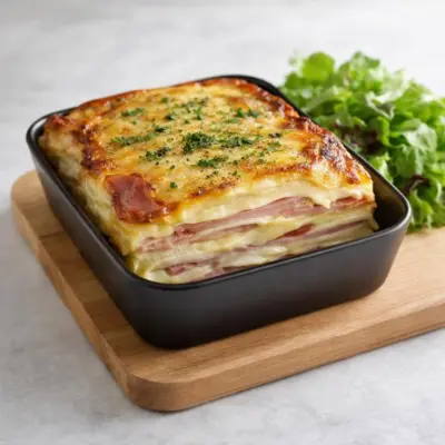 Croque cake à la raclette : fondant au four