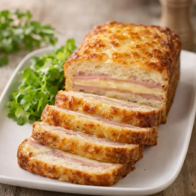 Croque-cake au jambon et à la raclette : facile