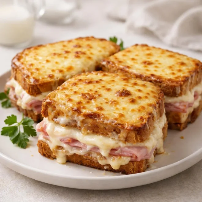 Croque-monsieur au four jambon béchamel
