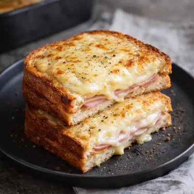 Croque-monsieur au four au jambon et au gruyère