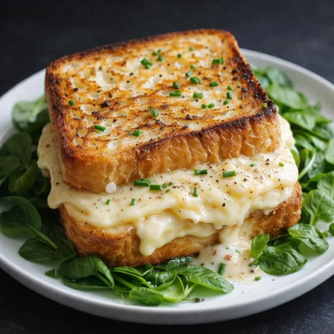 Recette croque-monsieur au chèvre et crème d’échalote