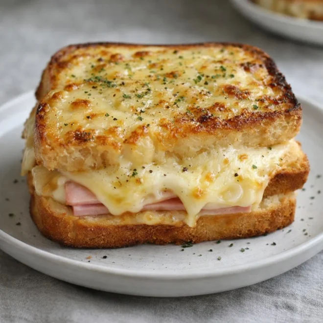 Croque-monsieur express au four : jambon & fromage