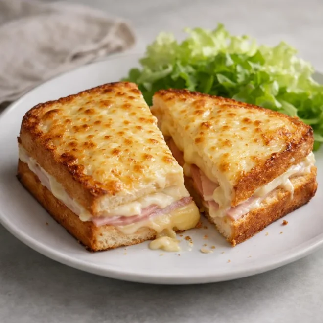 Croque-monsieur au jambon et béchamel maison