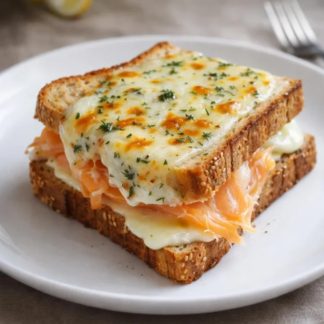Croque saumon fumé boursin : rapide et gratiné