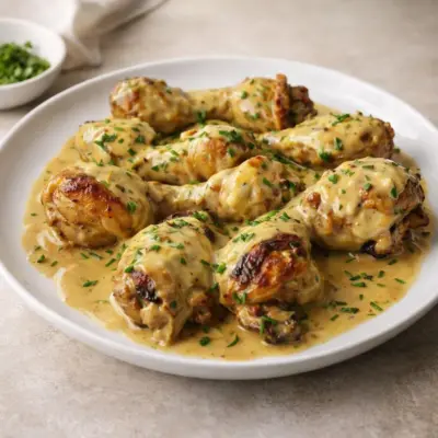 Cuisses de poulet à la sauce moutarde à la crème