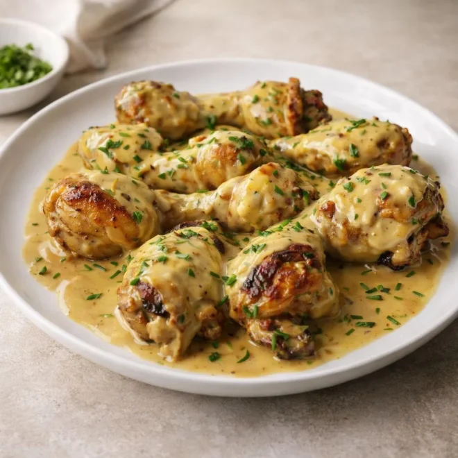 Cuisses de poulet à la sauce moutarde à la crème
