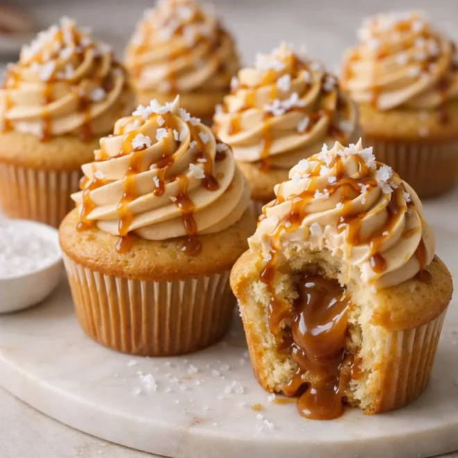Recette cupcakes caramel beurre salé (cœur coulant)
