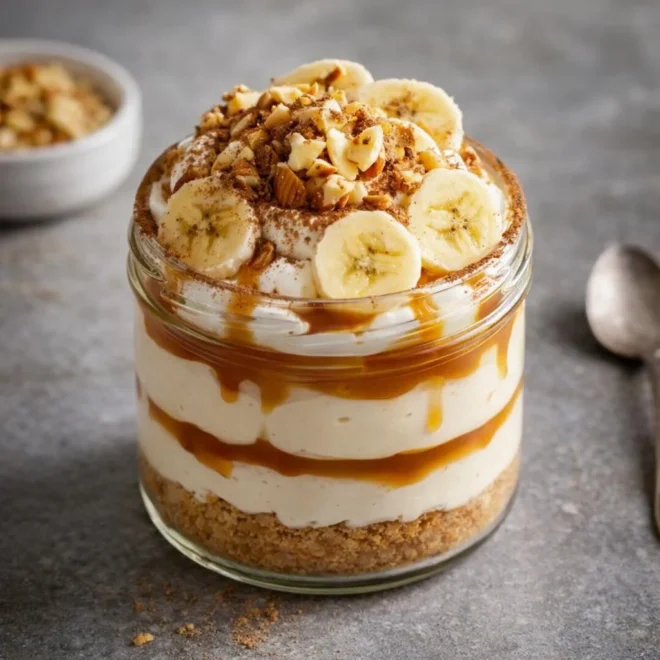 Dessert crémeux à la banane en verrines sans cuisson