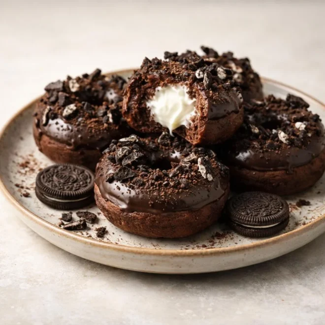 Donuts Oreo fourrés à la crème : recette moelleuse