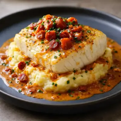 Dos de cabillaud à la crème de chorizo…
