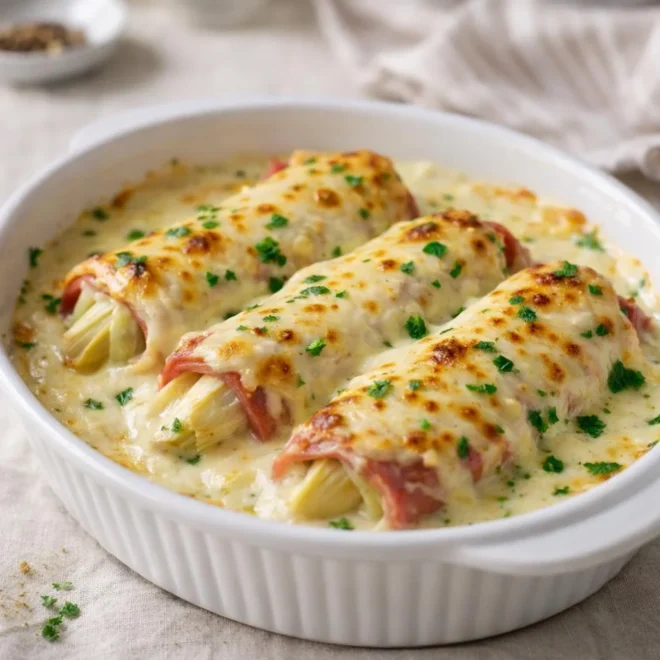 Endives au jambon gratinées à la béchamel