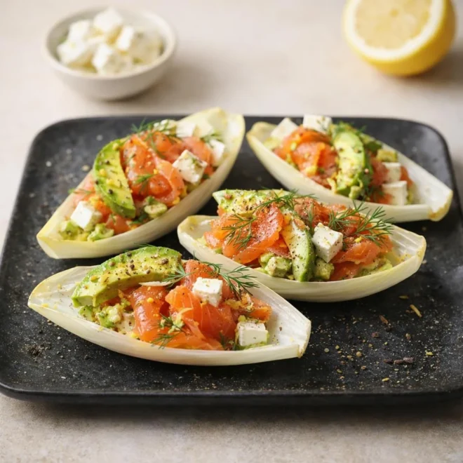 Recette endives farcies au saumon fumé et avocat