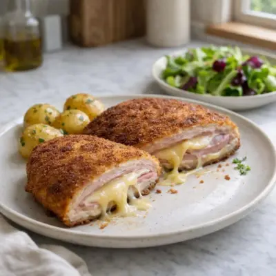 Escalopes jambon comté panées croustillantes à la poêle