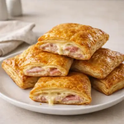 Feuilleté jambon comté à la béchamel : croustillant & fondan