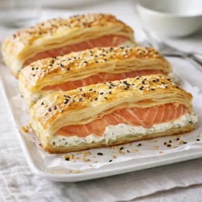 Feuilletés au saumon fumé fromage frais aneth