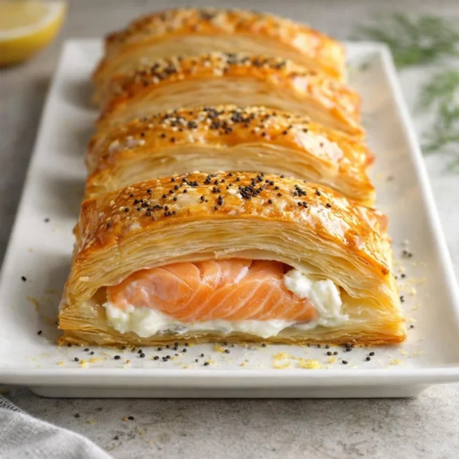 Recette feuilletés au saumon et fromage citronnée