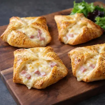 Feuilletés jambon comté au four, béchamel maison