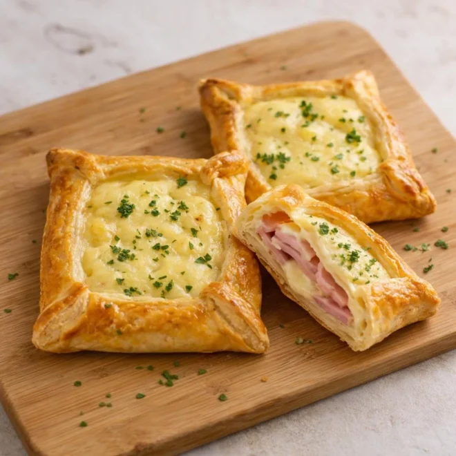 Feuilletés jambon fromage au four : cœur fondant