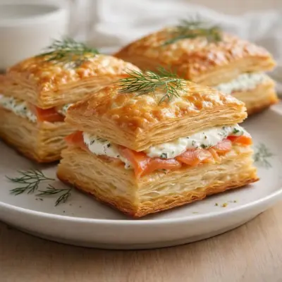 Feuilletés au saumon fumé et crème aneth – Rapide