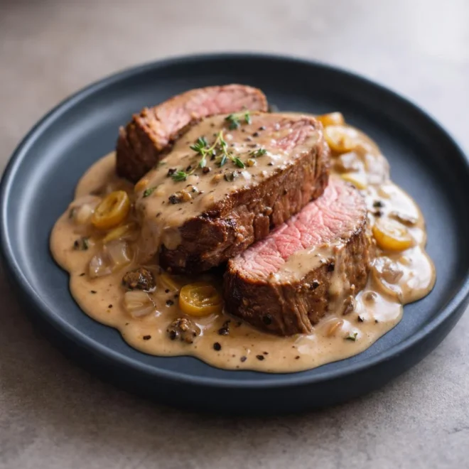 Recette filet de bœuf à la crème aux échalotes
