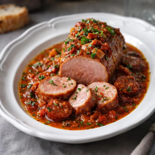 Filet mignon catalan au chorizo : sauce tomate